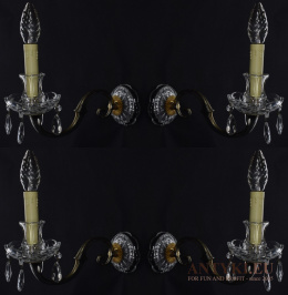 Duże srebrne kinkiety Maria Teresa vintage z kryształami.
