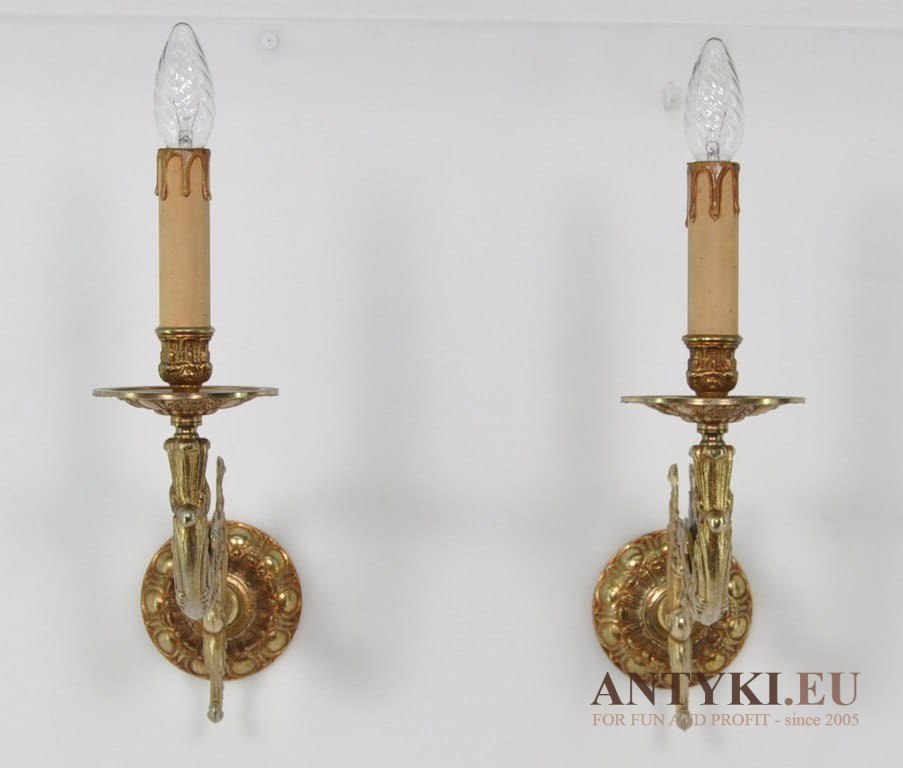 2 Potężne kinkiety pałacowe lampy Ludwik XV oświetlenie ścienne