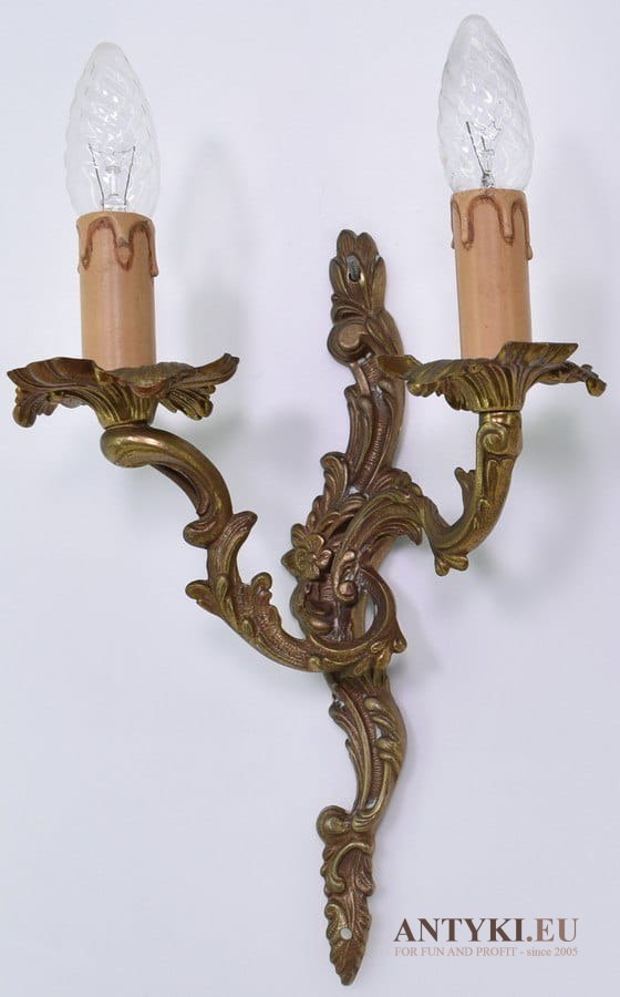 2 dworskie kinkiety barokowe lampki ścienne rokoko barok antyki