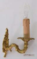 2 malutkie kinkiety mosiężne w stylu barok rokoko. Zabytkowe lampki ścienne.