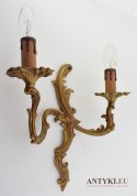 2 pałacowe kinkiety barok rokoko bogato zdobione lampy ścienne rokokowe barokowe antyki