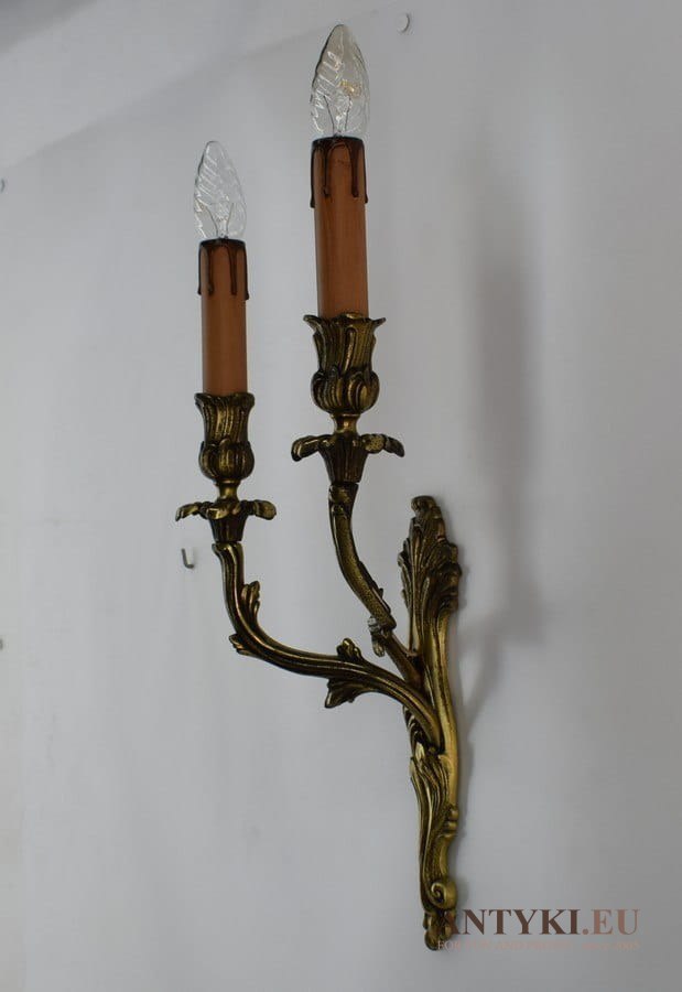 2 rasowe kinkiety barokowe duże oryginalne lampy ścienne w stylu barok rokoko prawdziwe antyki