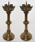 2 zabytkowe świeczniki gotyckie z 1850 roku sygnowane Dr. C. Ernst Berlin