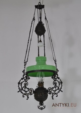 Antyk - stara secesyjna lampa z Francji. Art Nouveau Jugendstil Secesja.