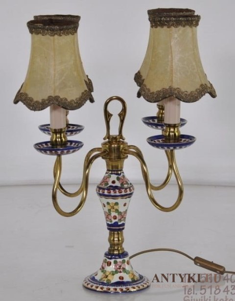 Porcelanowa lampa stołowa prowansalska.
