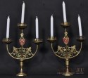 Antyk secesja kościelne świeczniki symbole JEZUS i MARYJA
