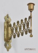Art nouveau secesyjny harmonikowy świecznik do pianina
