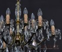 Antyk kryształowy żyrandol salonowy. Pałacowa lampa kryształowa.