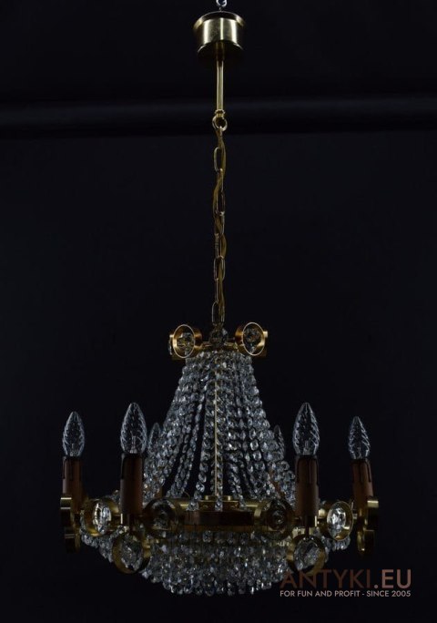 Antyk żyrandol z kryształami oświetlenie na korytarz ekskluzywnego domu stylowego