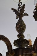 Brązowy żyrandol barokowy rokokowy lampa wisząca salonowa ekskluzywna oświetlenie dworskie