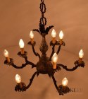 Brązowy żyrandol barokowy rokokowy lampa wisząca salonowa ekskluzywna oświetlenie dworskie
