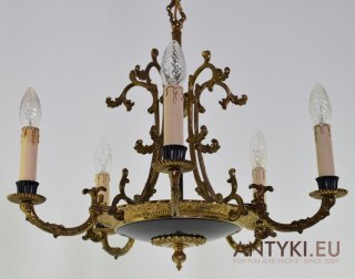 Cesarski żyrandol Empire francuski chandelier zabytkowy do salonu lub ekskluzywnego pokoju