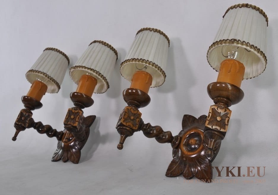 STARE RZEZBIONE KINKIETY LAMPKI LAMPY NA SCIANE