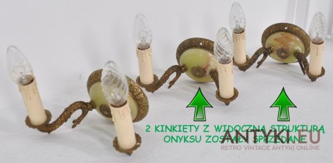 STARY KINKIET Z ONYKSEM ONYX ONYKS STARY KINKIET Z ONYKSEM ONYX ONYKS