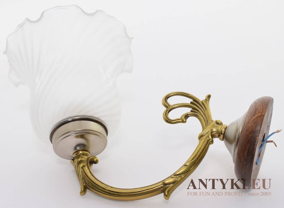 Starodawne kinkiety z kloszami srebrno złote lampki ścienne do holu salonu łazienki