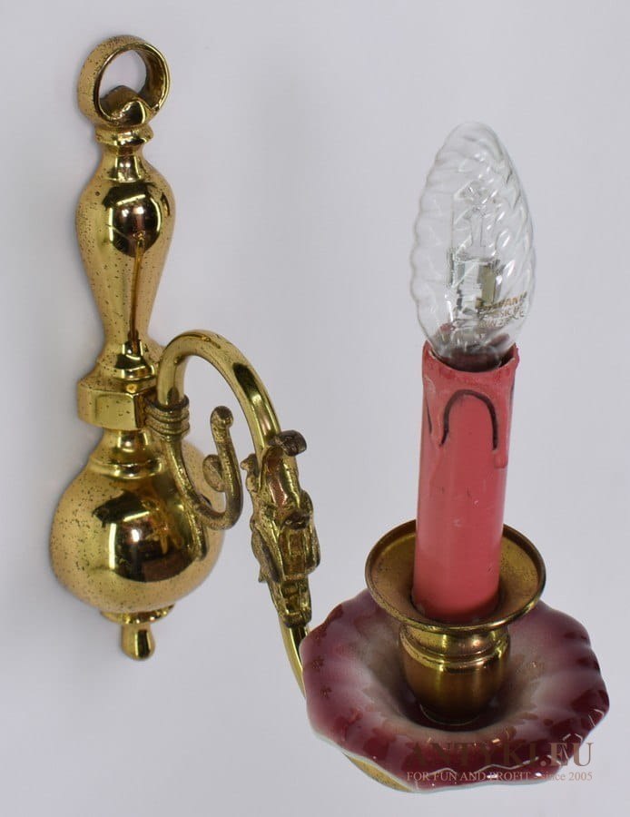 Stary kinkiet prowansalski retro lampka ścienna różowa rustykalna