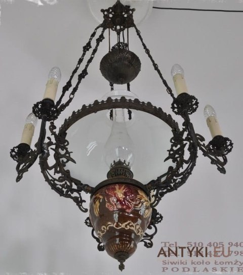 XL DUZA LAMPA RUSTYKALNA MAJOLIKA ZYRANDOL RUSTIC