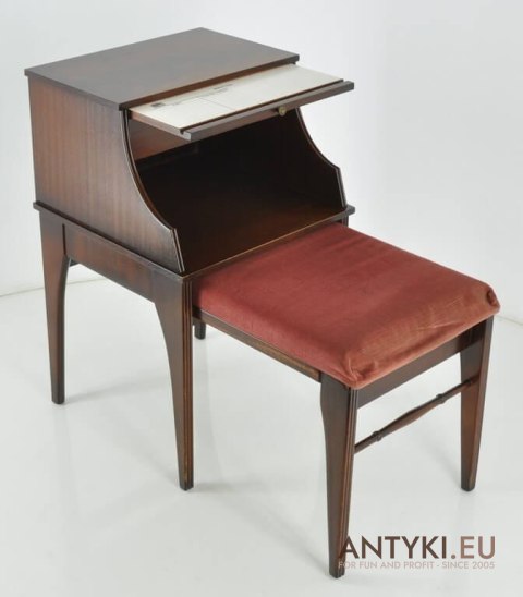 Stoliczek z krzeselkiem do telefonu. Styl Angielski Chesterfield. Antyk