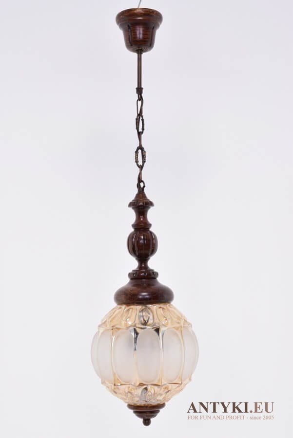 Szklana kula zwis sufitowy lampa eklektyczna sufitowa do gabinetu salonu antyki