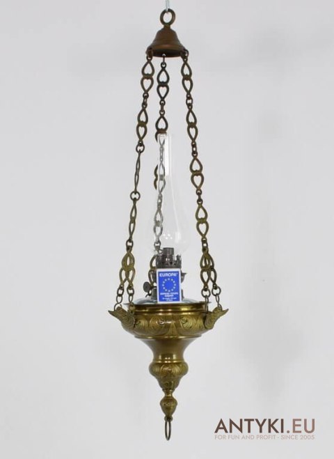 Wieczna lampa. Wieczne światło Ner Tamid do kościoła synagogi cerkwii. Antyki.