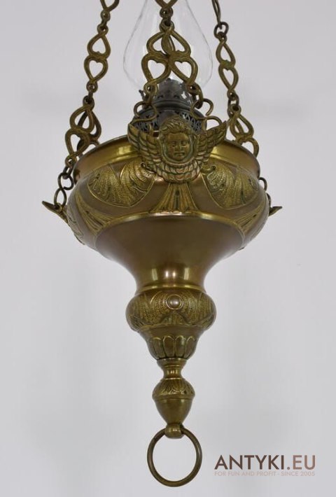 Wieczna lampa. Wieczne światło Ner Tamid do kościoła synagogi cerkwii. Antyki.