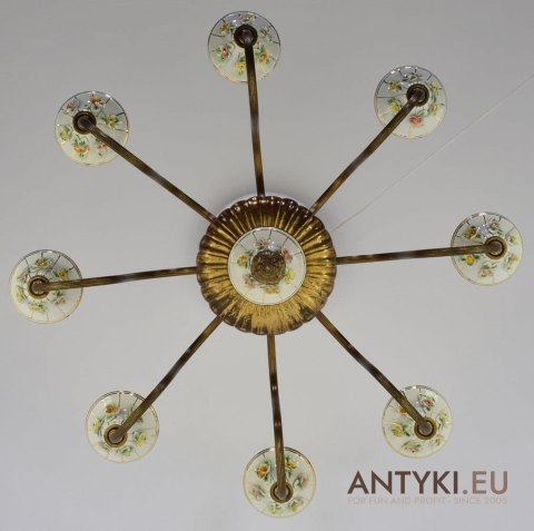 Włoski żyrandol salonowy chandelier do sypialni porcelanowy antyk ekskluzywny