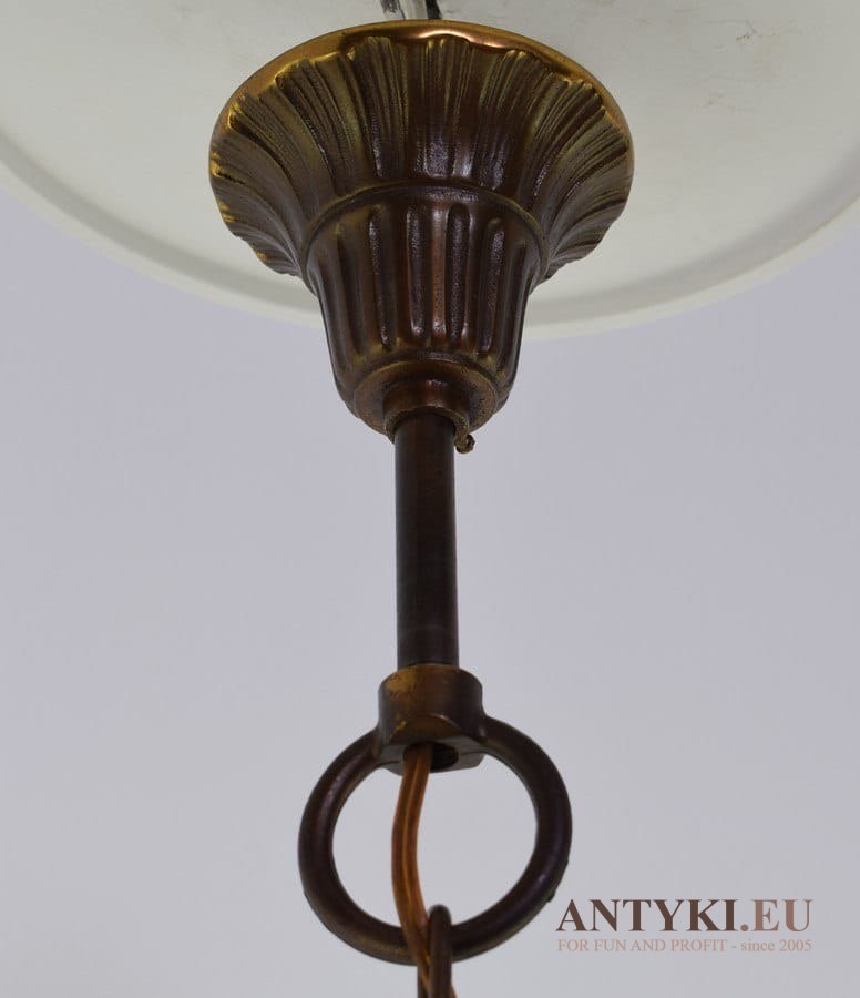 Wypasiony żyrandol brązowy lampa sufitowa z brązu masywna zabytkowa