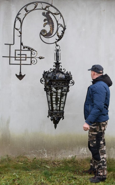 XXL! Para antycznych lampionów zamkowych. Pałacowe lampy przed zamek z Francji.