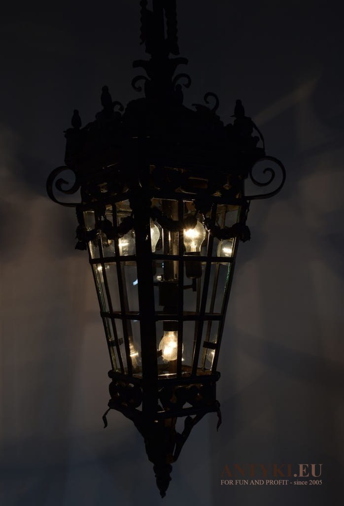 XXL gigantyczne latarnie zewnętrzne. Para antycznych lampionów zamkowych. Pałacowe lampy z Francji.