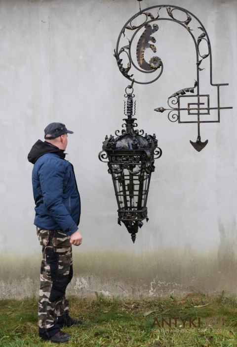 XXL! Para antycznych lampionów zamkowych. Pałacowe lampy przed zamek z Francji.