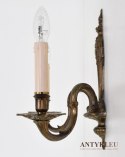 XL Duży zabytkowy kinkiet z brązu. Lampa ścienna muzealna do dworku pałacu.