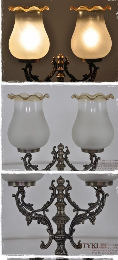 Stara francuska lampka z kloszami