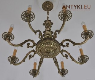 XL STARY DUZY ZYRANDOL ZLOTO SREBRNY KOLOR