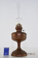 Zabytkowa lampa naftowa miedziana antyczna lampka na nafte