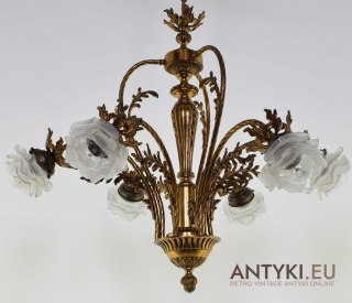 Zabytkowa lampa secesyjna żyrandol art nouveau jugendstil antyczne oświetlenie