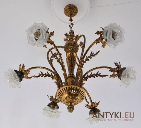 Zabytkowa lampa secesyjna żyrandol art nouveau jugendstil antyczne oświetlenie