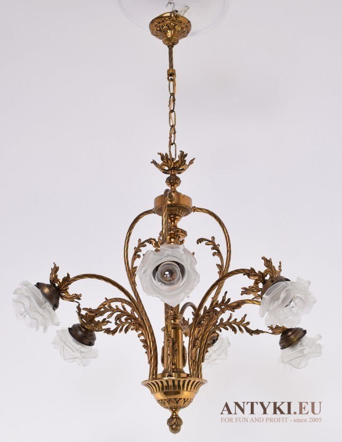 Zabytkowa lampa secesyjna żyrandol art nouveau jugendstil antyczne oświetlenie