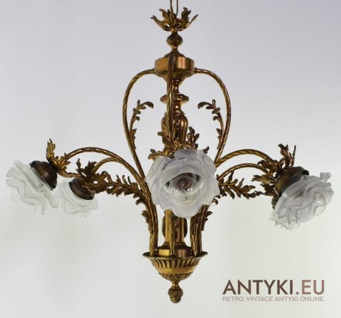 Zabytkowa lampa secesyjna żyrandol art nouveau jugendstil antyczne oświetlenie