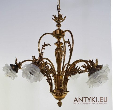 Zabytkowa lampa secesyjna żyrandol art nouveau jugendstil antyczne oświetlenie