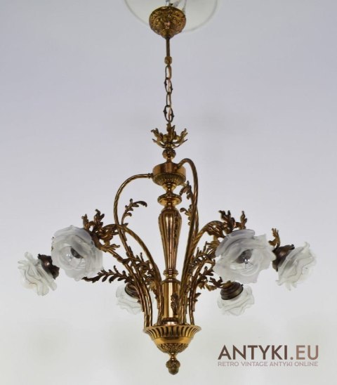 Zabytkowa lampa secesyjna żyrandol art nouveau jugendstil antyczne oświetlenie