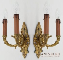 Zabytkowe kinkiety Ludwik XVI antyczne lampy ścienne pałacowe dworskie