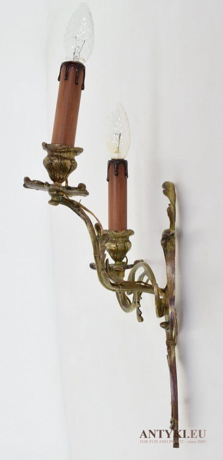 Zabytkowy kinkiet barokowy rokokowy antyk lampka ścienna muzealna
