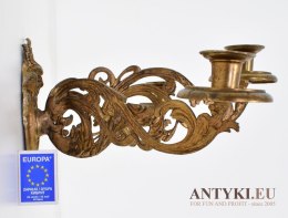 Zabytkowy duży świecznik antyk z lat 1850 świeczniki empire / ludwik xv