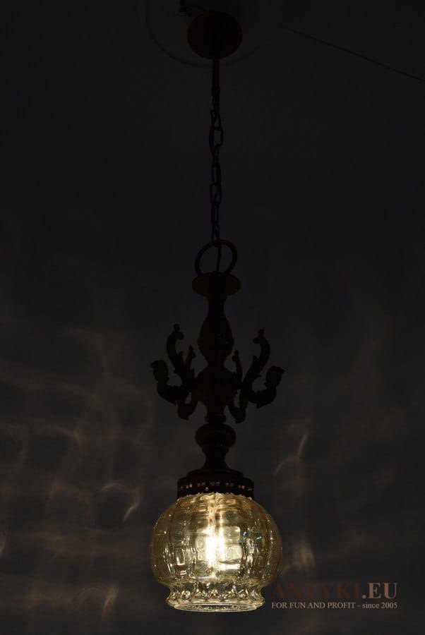 Zabytkowy zwis do dużego pokoju starodawna wisząca lampa sufitowa