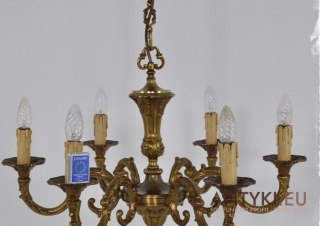 Zabytkowy żyrandol do zamku pałacu. Chandelier barokowy rokokowy. Antyki salonowe