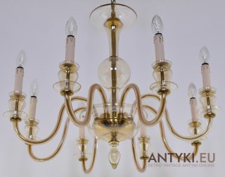 Szkalny żyrandol 8 ramienny. Bohemia chandelier.