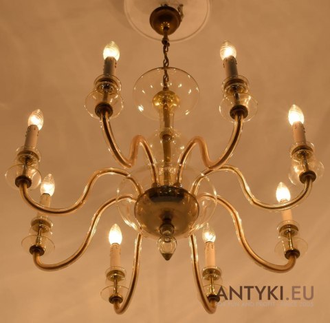 Szkalny żyrandol 8 ramienny. Bohemia chandelier.