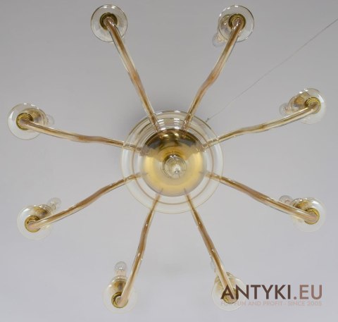 Szkalny żyrandol 8 ramienny. Bohemia chandelier.