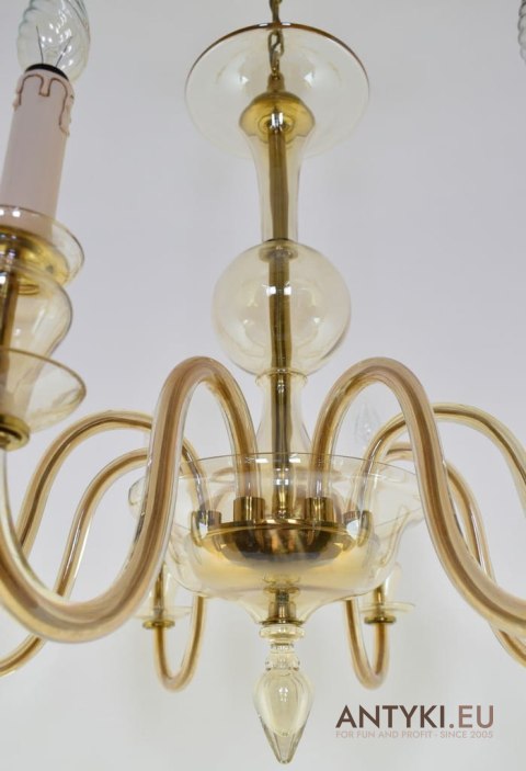 Szkalny żyrandol 8 ramienny. Bohemia chandelier.