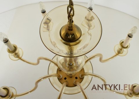 Szkalny żyrandol 8 ramienny. Bohemia chandelier.